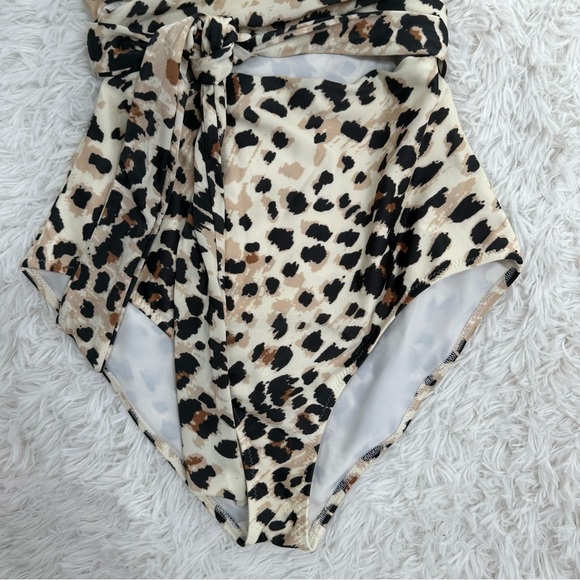 Aerie Leopard Wrap One Piece Swimsuit Small - Picture 6 of 8